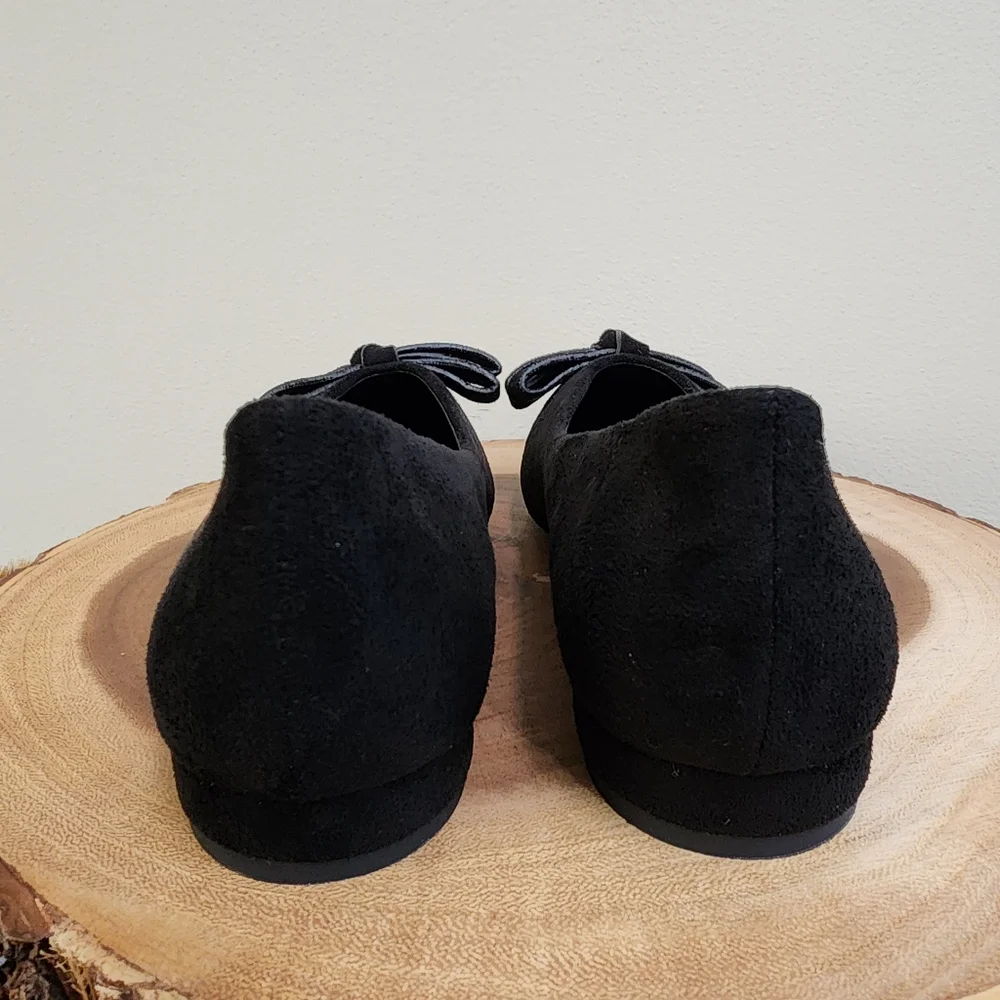 C. Paravano BowKnot Suede Flats (Aida) Black Size 37 (US Size 6.5)